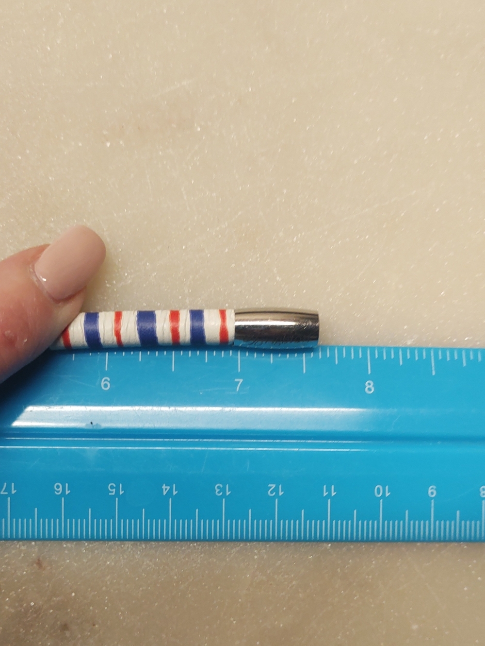 Brighton Woodstock Charm Bracelet White/Blue/Red Stripes Genuine Leather - Picture 6 of 7